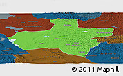 Political Panoramic Map of Dzavhan, darken