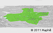 Political Panoramic Map of Dzavhan, lighten, desaturated