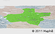 Political Panoramic Map of Dzavhan, lighten, semi-desaturated