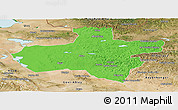 Political Panoramic Map of Dzavhan, satellite outside