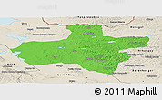 Political Panoramic Map of Dzavhan, shaded relief outside
