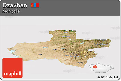 Satellite Panoramic Map of Dzavhan, cropped outside