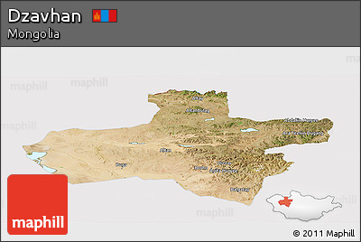 Satellite Panoramic Map of Dzavhan, cropped outside