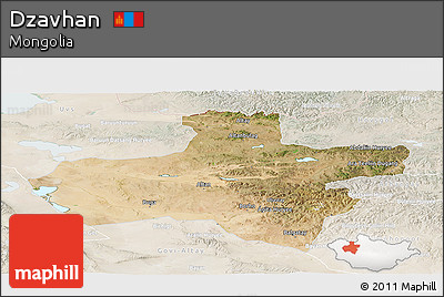 Satellite Panoramic Map of Dzavhan, lighten