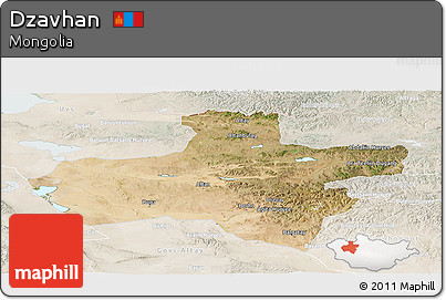 Satellite Panoramic Map of Dzavhan, lighten