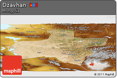 Satellite Panoramic Map of Dzavhan, physical outside
