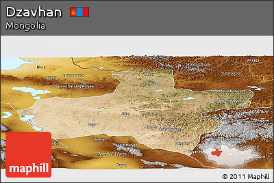 Satellite Panoramic Map of Dzavhan, physical outside
