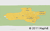 Savanna Style Panoramic Map of Dzavhan, single color outside