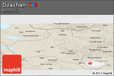 Shaded Relief Panoramic Map of Dzavhan