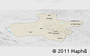 Shaded Relief Panoramic Map of Dzavhan, lighten, desaturated