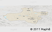 Shaded Relief Panoramic Map of Dzavhan, lighten, semi-desaturated
