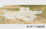 Shaded Relief Panoramic Map of Dzavhan, satellite outside