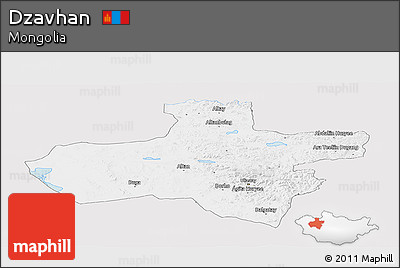 Silver Style Panoramic Map of Dzavhan, single color outside