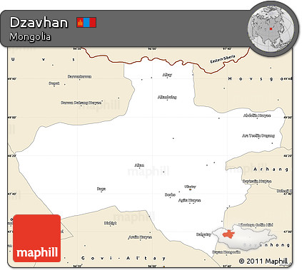 Classic Style Simple Map of Dzavhan