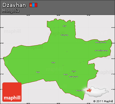 Political Simple Map of Dzavhan, cropped outside