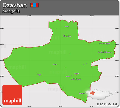 Political Simple Map of Dzavhan, cropped outside