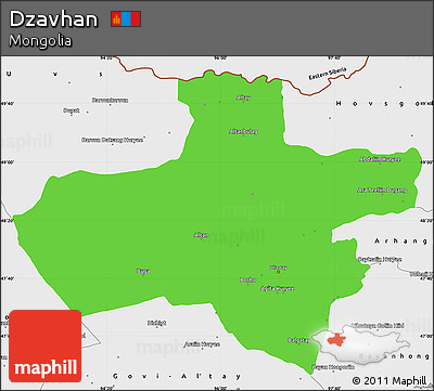 Political Simple Map of Dzavhan, single color outside, borders and labels