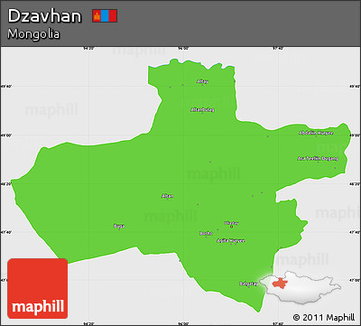 Political Simple Map of Dzavhan, single color outside