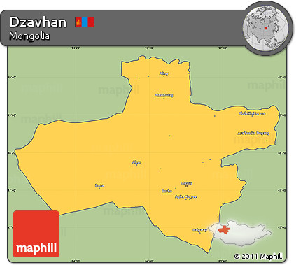 Savanna Style Simple Map of Dzavhan, cropped outside