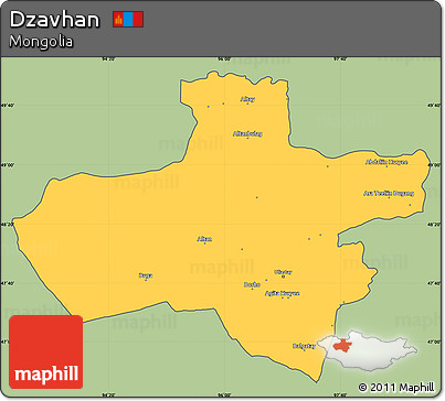 Savanna Style Simple Map of Dzavhan, cropped outside