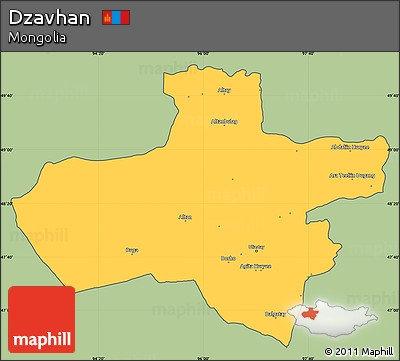 Savanna Style Simple Map of Dzavhan, cropped outside