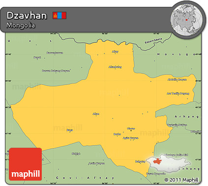 Savanna Style Simple Map of Dzavhan