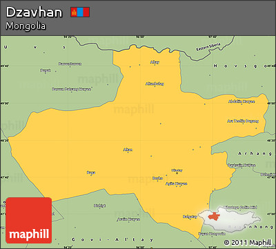 Savanna Style Simple Map of Dzavhan
