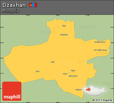 Savanna Style Simple Map of Dzavhan, single color outside