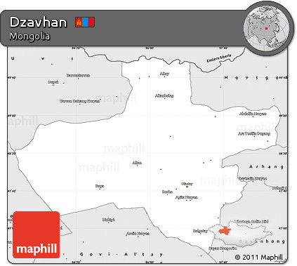 Silver Style Simple Map of Dzavhan