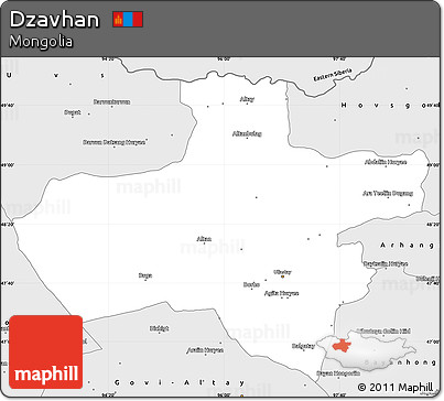 Silver Style Simple Map of Dzavhan