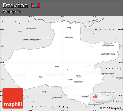 Silver Style Simple Map of Dzavhan