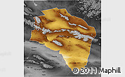 Physical 3D Map of Govi-Altay, darken, desaturated