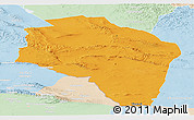 Political Panoramic Map of Govi-Altay, lighten