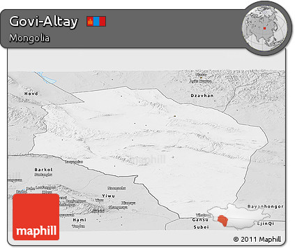 Silver Style Panoramic Map of Govi-Altay