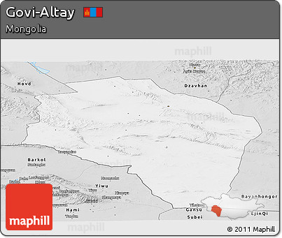 Silver Style Panoramic Map of Govi-Altay