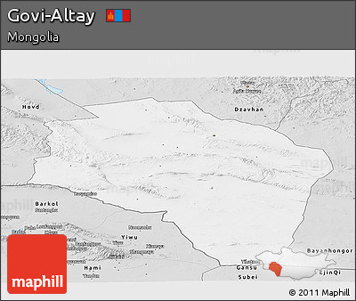 Silver Style Panoramic Map of Govi-Altay
