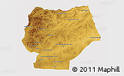 Physical 3D Map of Hentiy, cropped outside