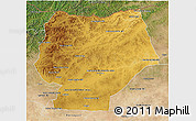Physical 3D Map of Hentiy, satellite outside