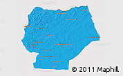 Political 3D Map of Hentiy, cropped outside