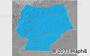 Political 3D Map of Hentiy, desaturated