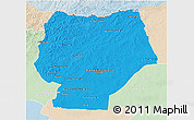 Political 3D Map of Hentiy, lighten