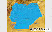Political 3D Map of Hentiy, physical outside