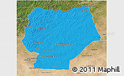 Political 3D Map of Hentiy, satellite outside