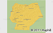 Savanna Style 3D Map of Hentiy, single color outside