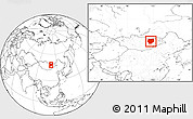 Blank Location Map of Hentiy, within the entire country