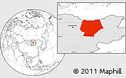 Blank Location Map of Hentiy, highlighted country