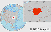 Gray Location Map of Hentiy