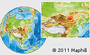 Physical Location Map of Hentiy, within the entire country