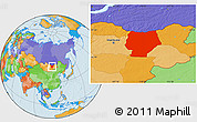 Political Location Map of Hentiy