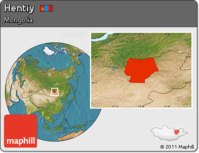 Satellite Location Map of Hentiy